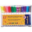 Marker cu cerneala pe baza de apa, pentru copii, 12 culori/set, MOLIN Color Plus
