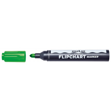 Flipchart marker varf rotund, corp plastic, MOLIN - verde