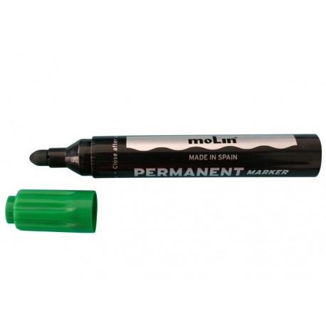 Permanent marker, varf rotund, corp plastic, MOLIN - verde