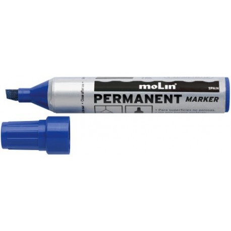 Permanent marker Jumbo, varf tesit, corp plastic, MOLIN - albastru