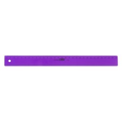 Rigla din plastic colorat, 30cm, M+R - violet