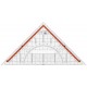 Echer 22 cm, cu raportor 180 grade, plastic transparent, M+R