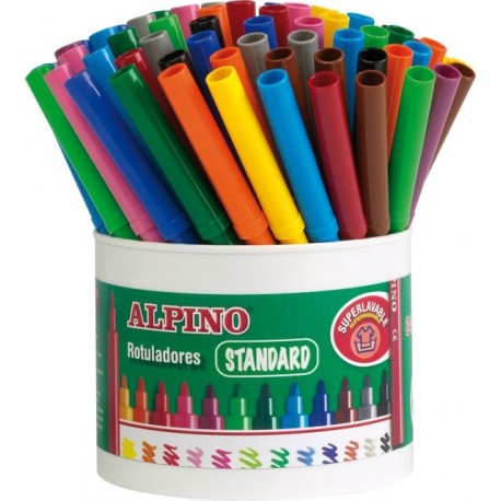 Carioca lavabila, 7 x 12 culori/borcan, ALPINO Standard - ideale pentru scoli si gradinite