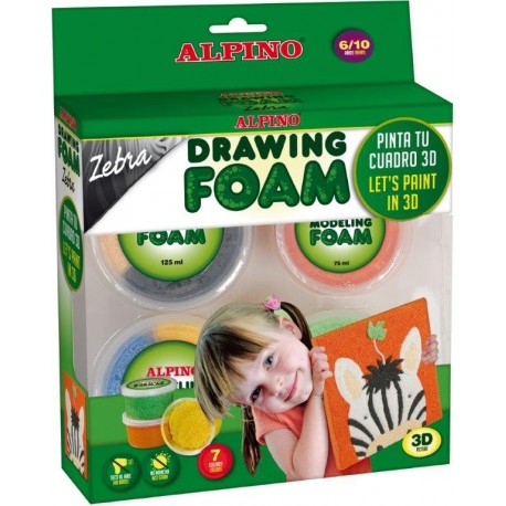 Kit 7 culori (450 grame) spuma magica, ALPINO Zebra