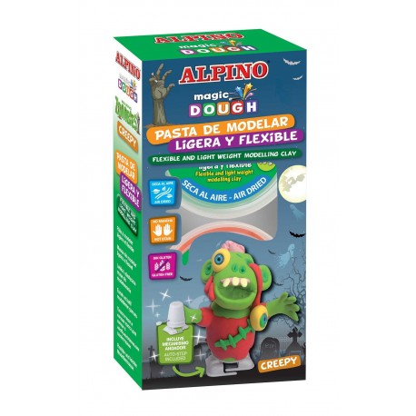 Kit 6 culori plastilina magica, ALPINO Creepy