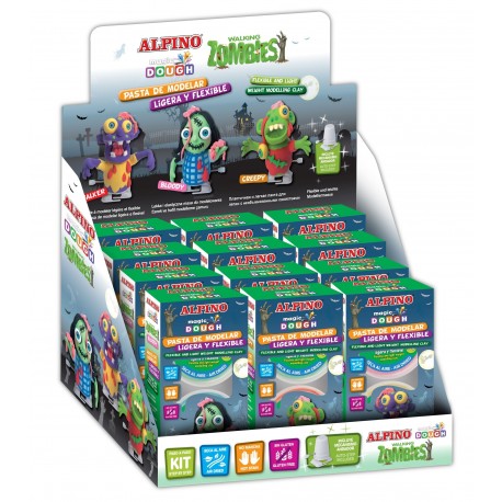 Display 12 (4 x 3) plastilina magica, ALPINO Walking Zombies