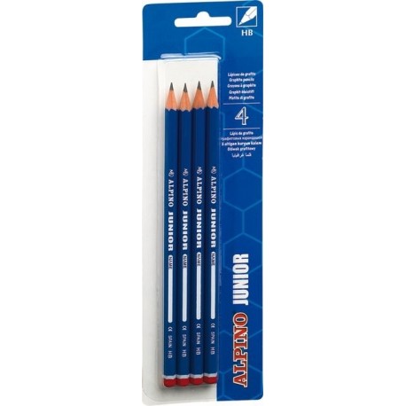 Set 4 creioane HB, in blister, ALPINO Junior