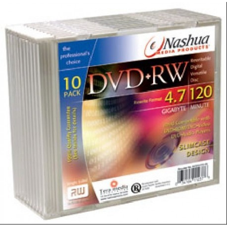DVD+RW 4.7GB, Slimcase, 4x, Nashua