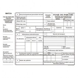 Foaie parcurs persoane, format A4, 100 coli/carnet