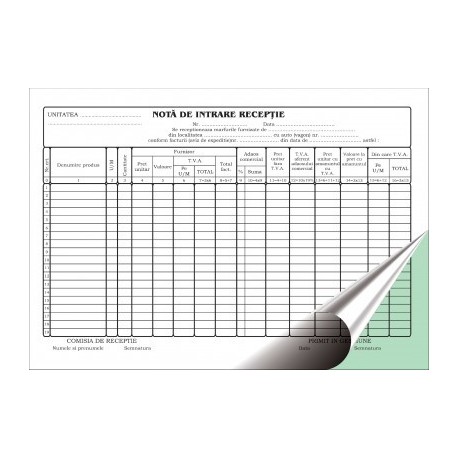 N.I.R. autocopiativ, format A4, 50 set/carnet