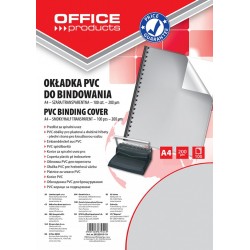 Coperta plastic PVC, 200 microni, A4, 100/top Office Products - fumuriu transparent