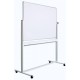 Tabla alba magnetica, dubla fata, rotativa, 90 x 120 cm, pe stand mobil, profil aluminiu, Optima