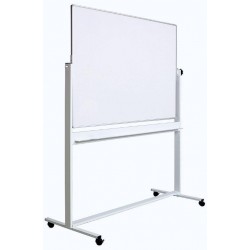 Tabla alba magnetica, dubla fata, rotativa, 90 x 120 cm, pe stand mobil, profil aluminiu, Optima