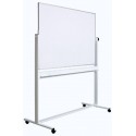 Tabla alba magnetica, dubla fata, rotativa, 90 x 120 cm, pe stand mobil, profil aluminiu, Optima