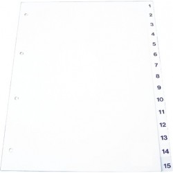 Index plastic gri, numeric 1- 5, A4, 120 microni, Optima