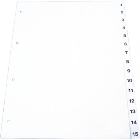 Index plastic gri, numeric 1- 5, A4, 120 microni, Optima