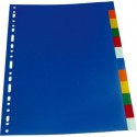 Separatoare plastic color, A4, 120 microni, 6 culori/set, Optima