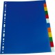 Separatoare plastic color, A4, 120 microni, 10 culori/set, Optima