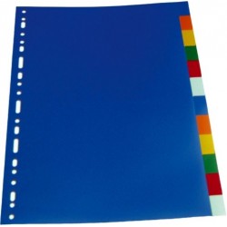 Separatoare plastic color, A4, 120 microni, 20 culori/set, Optima