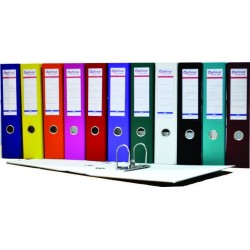Biblioraft A4, plastifiat PP/paper, margine metalica, 75 mm, Optima Basic - gri