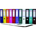 Biblioraft A4, plastifiat PP/paper, margine metalica, 75 mm, Optima Basic - turqoise