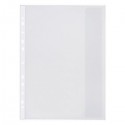 Folie protectie documente A4, cu clapa laterala, 120 microni, 10/set, Optima - transparent