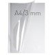 Coperti plastic PP cu sina metalica 3mm, OPUS Easy Open - transparent cristal/alb