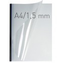 Coperti plastic PP cu sina metalica 1.5mm, OPUS Easy Open - transparent mat/negru