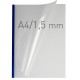 Coperti plastic PP cu sina metalica 1.5mm, OPUS Easy Open - transparent mat/albastru
