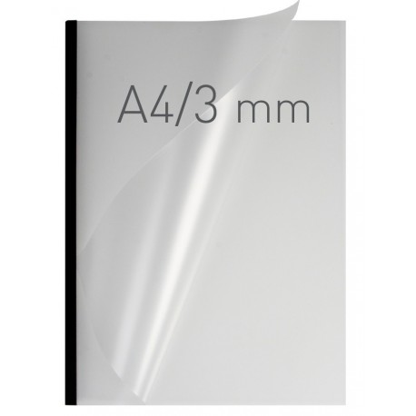 Coperti plastic PP cu sina metalica 3mm, OPUS Easy Open - transparent mat/negru