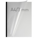 Coperti plastic PP cu sina metalica 3mm, OPUS Easy Open - transparent mat/negru