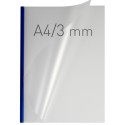 Coperti plastic PP cu sina metalica 3mm, OPUS Easy Open - transparent mat/albastru