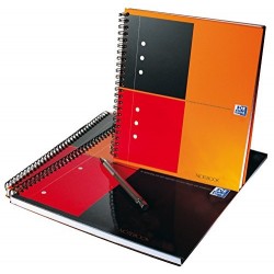 Caiet cu spirala A5+, OXFORD Int. Notebook, 80 file-80g/mp, 10 perf., coperta carton rigid - dictand