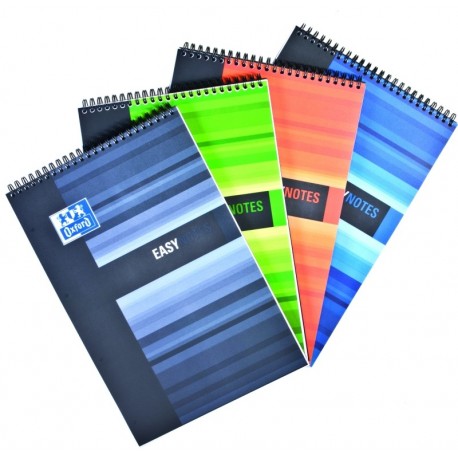 Blocnotes A4+ cu spirala, 80 file - 90g/mp, 4 perforatii, OXFORD Easy Notes - dictando