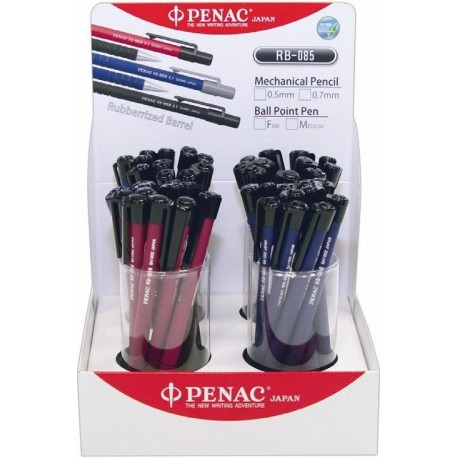 Display 48 pixuri PENAC RB-085B - asortate (6 x rosu, 18 x negru, 24 x albastru) - scriere albastra