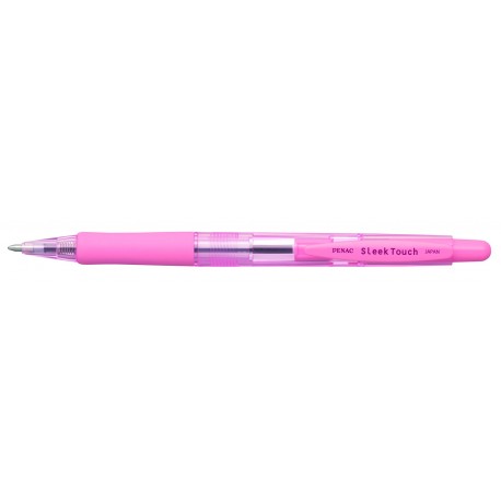 Pix PENAC Sleek Touch, rubber grip, 1.0mm, accesorii roz pastel - scriere albastra
