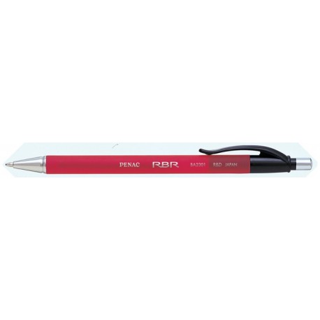 Pix PENAC RBR, rubber grip, varf metalic, corp rosu - scriere rosie
