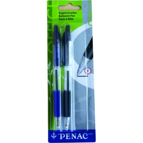 Pix cu rubber grip, PENAC CCH-3 - 2 piese (negru + albastru)