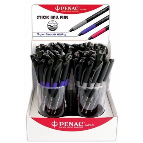 Display 72 pixuri PENAC Stick ball - asortate (12 x rosu, 24 x negru, 36 x albastru)