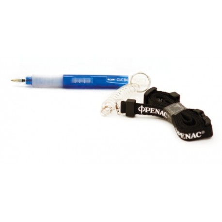 Pix cu rubber grip, PENAC Clic Ball Jewel+ snur PENAC - safir - scriere albastra