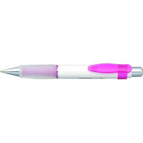 Pix PENAC Chubby 11, rubber grip, 0.7mm, corp alb - accesorii rosii - scriere albastra