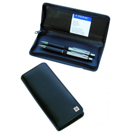 Set PENAC Fifth Ave metalic, pix + creion mecanic cu etui piele, in cutie cadou
