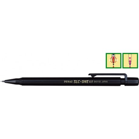 Creion mecanic din plastic, 0,5mm ,con si varf din plastic, PENAC SLC-One - corp negru