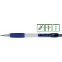 Creion mecanic PENAC CCH-3, rubber grip, 0.5mm, varf metalic, corp transparent - accesorii albastre