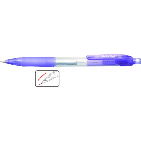 Creion mecanic PENAC Shaking, rubber grip, 0.5mm, varf metalic - corp transparent violet