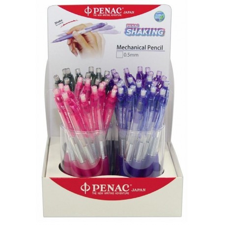 Display 48 creioane mecanice 0,5mm, PENAC Shaking - asortate (12 x culoare)