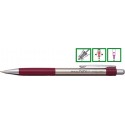 Creion mecanic metalic PENAC Pepe, rubber grip, 0.5mm, varf metalic - accesorii bordeaux