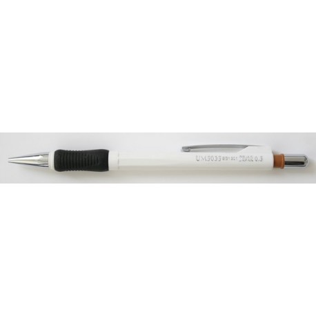 Creion mecanic profesional, 0,5mm, varf cilindric retractabil, PENAC UM 5035 - corp alb