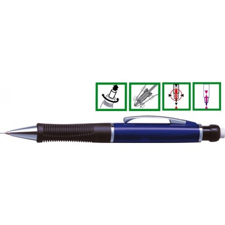 Creion mecanic de lux 0,5mm, accesorii metalice cromate, PENAC Sir Chrome - safir