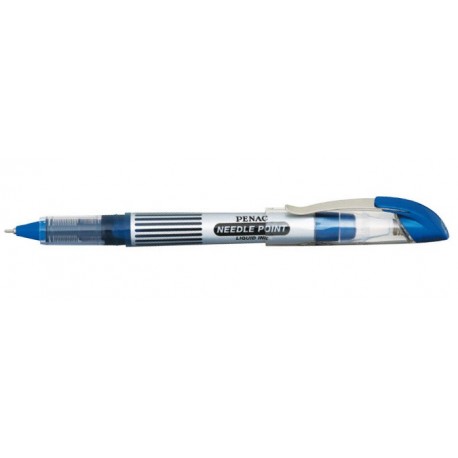 Roller cu cerneala, clema metalica, 0,7mm, PENAC Liqroller Needle Point - albastru